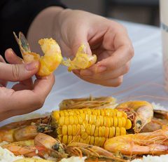 Shrimp with corn